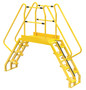 Vestil Steel Alternating Crossover Ladder 14 Step - 56 Degrees 105 In. x 91 In. 350 lb - Yellow