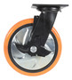 Vestil Polyurethane Swivel With Brake Caster - 8 In. Diameter x 2 In. Width 925 lb - Orange/Silver