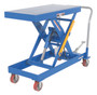 Vestil Steel Hydraulic Elevating Cart with Foot Pump - 20 In. x 40 In. 1000 lb - Blue