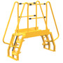 Vestil Steel Alternating Crossover Ladder 8 Step - 68 Degrees 80 In. x 72 In. 350 lb - Yellow