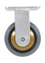 Vestil Rubber Rigid Caster - 5 In. Diameter x 2 In. Width 661 lb Dark - Gray/Gold