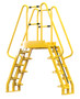 Vestil Steel Alternating Crossover Ladder 14 Step - 68 Degrees 69 In. x 91 In. 350 lb - Yellow