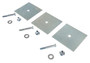Vestil Steel Car Stop Anchor Plates with 3 Holes Glue Down - 5 In. x 5 In. x 1/16 In. - Silver