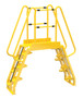Vestil Steel Alternating Crossover Ladder 14 Step - 68 Degrees 76 In. x 91 In. 350 lb - Yellow