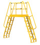 Vestil Steel Alternating Crossover Ladder 20 Step - 68 Degrees 116 In. x 114 In. 350 lb - Yellow