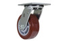 Vestil Polyurethane Swivel Caster - 5 In. Diameter x 2 In. Width 600 lb - Maroon/Gray