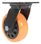 Vestil Polyurethane Swivel Caster - 5 In. Diameter x 2 In. Width 726 lb - Orange/Black