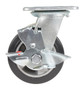 Vestil Rubber Swivel With Brake Caster - 5 In. Diameter x 2 In. Width 661 lb Dark - Black/Gold