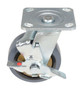 Vestil Rubber Swivel With Brake Caster - 5 In. Diameter x 2 In. Width 661 lb Dark - Gray/Gold
