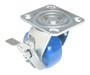Vestil Polyurethane Precision Ball Bearing Swivel With Brake Caster - 4 In. Diameter x 2 In. Width 551 lb - Blue/Gray