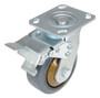 Vestil Rubber Swivel With Total Brake Caster - 5 In. Diameter x 2 In. Width 661 lb Dark - Gray/Gold