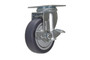 Vestil Thermoplastic Rubber Swivel With Brake Caster - 4 In. Diameter x 1 In. Width 220 lb Dark Gray/Light - Gray