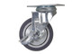 Vestil Thermoplastic Rubber Swivel With Brake Caster - 4 In. Diameter x 1 In. Width 220 lb Dark Gray/Light - Gray