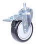 Vestil Polyurethane/Polyolefin Swivel Caster with Lock - 4 Inch Diameter x 1-1/4 Inch Width 350 lb - Black/Gray
