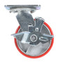 Vestil Polyurethane Swivel With Brake Caster - 5 In. Diameter x 2 In. Width 551 lb - Red