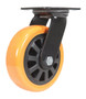 Vestil Polyurethane Swivel Caster - 6 In. Diameter x 2 In. Width 836 lb - Orange/Black