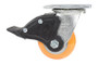 Vestil Polyurethane Swivel With Total Brake Caster - 4 In. Diameter x 2 In. Width 1000 lb - Butterscotch/Silver