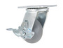 Vestil Thermoplastic Swivel With Brake Rigid Caster - 4 In. Diameter x 2 In. Width 485 lb Light - Gray