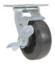 Vestil Rubber Swivel With Brake Caster - 5 In. Diameter x 2 In. Width 495 lb Dark - Black