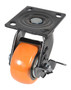 Vestil Polyurethane Swivel With Brake Caster - 4 In. Diameter x 2 In. Width 551 lb - Orange/Silver