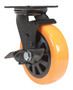 Vestil Polyurethane Swivel With Brake Caster - 6 In. Diameter x 2 In. Width 836 lb - Orange/Black
