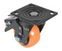 Vestil Polyurethane Swivel With Total Brake Caster - 4 In. Diameter x 2 In. Width 551 lb - Orange/Silver