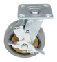 Vestil Rubber Swivel With Brake Caster - 6 In. Diameter x 2 In. Width 771 lb Dark - Gray/Gold