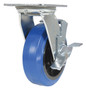 Vestil Elastic Rubber Swivel With Brake Caster - 6 In. Diameter x 2 In. Width 770 lb - Blue/Black