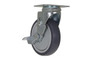 Vestil Thermoplastic Rubber Swivel With Brake Caster - 5 In. Diameter x 1 In. Width 308 lb Dark Gray/Light - Gray
