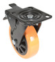 Vestil Polyurethane Swivel With Total Brake Caster - 6 In. Diameter x 2 In. Width 836 lb - Orange/Black