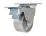 Vestil Cast Iron/Steel Swivel With Total Brake Caster - 4 In. Diameter x 2 In. Width 1100 lb - Silver