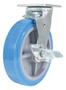 Vestil Polyurethane Swivel With Brake Caster - 8 In. Diameter x 2 In. Width 925 lb Light - Blue/Gray
