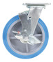 Vestil Polyurethane Swivel With Brake Caster - 8 In. Diameter x 2 In. Width 925 lb Light - Blue/Gray
