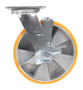 Vestil Polyurethane Swivel With Brake Caster - 8 In. Diameter x 2 In. Width 1760 lb - Orange/Silver