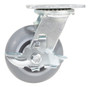 Vestil Thermoplastic Swivel With Brake Rigid Caster - 5 In. Diameter x 2 In. Width 551 lb Light - Gray
