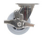 Vestil Thermoplastic Rubber Swivel With Brake Caster - 5 In. Diameter x 2 In. Width 500 lb - Gray