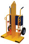 Vestil Steel Fire Proof Welding Torch Cart with Foam Filled Wheels - 34-3/8 In. x 40-1/4 In. x 66-3/8 In. 500 lb - Yellow