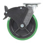 Vestil Polyurethane Swivel With Total Brake Caster - 8 In. Diameter x 2 In. Width 1000 lb - Green/Black