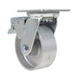 Vestil Cast Iron/Steel Swivel With Total Brake Caster - 5 In. Diameter x 2 In. Width 1320 lb - Silver