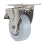 Vestil Thermoplastic Rubber Swivel With Total Brake Caster - 5 In. Diameter x 2 In. Width 500 lb - Gray