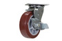 Vestil Polyurethane Swivel With Brake Caster - 6 In. Diameter x 2 In. Width 720 lb - Maroon/Gray