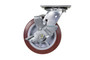 Vestil Polyurethane Swivel With Brake Caster - 6 In. Diameter x 2 In. Width 720 lb - Maroon/Gray