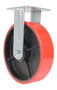 Vestil Polyurethane Rigid Caster - 8 In. Diameter x 2 In. Width 1474 lb - Red/Black