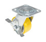 Vestil Polyurethane Swivel With Brake Caster - 4 In. Diameter x 2 In. Width 440 lb - Yellow/Gray