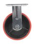 Vestil Polyurethane Rigid Caster - 6 In. Diameter x 2 In. Width 1232 lb - Red/Black