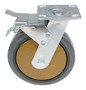 Vestil Rubber Swivel With Total Brake Caster - 8 In. Diameter x 2 In. Width 881 lb Dark - Gray/Gold