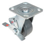 Vestil Rubber Swivel With Brake Caster - 4 In. Diameter x 2 In. Width 551 lb Dark - Gray/Gold