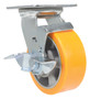 Vestil Polyurethane Swivel With Brake Caster - 5 In. Diameter x 2 In. Width 990 lb - Orange/Gray