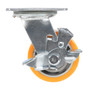 Vestil Polyurethane Swivel With Brake Caster - 4 In. Diameter x 2 In. Width 660 lb - Orange/Gray