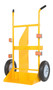 Vestil Steel Cylinder Torch Cart with Pneumatic Wheels - 23 In. x 34-1/2 In. x 57 In. 500 lb - Yellow